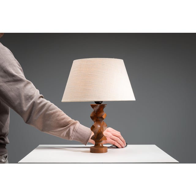 Mid-Century Brutalist Wooden Table Lamp, 1960s For Sale - Image 6 of 10