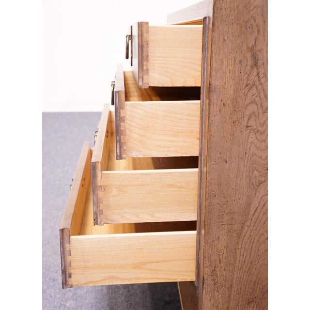 Wood Mount Airy Solid Ash Italian Neoclassical Tuscan Style 36" Four Drawer Low Chest / Nightstand 1783 For Sale - Image 7 of 13