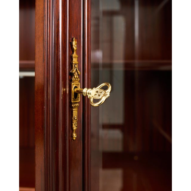 Grand Regency Style Bronze Mounted Mahogany Library Bookcase For Sale In Sacramento - Image 6 of 12