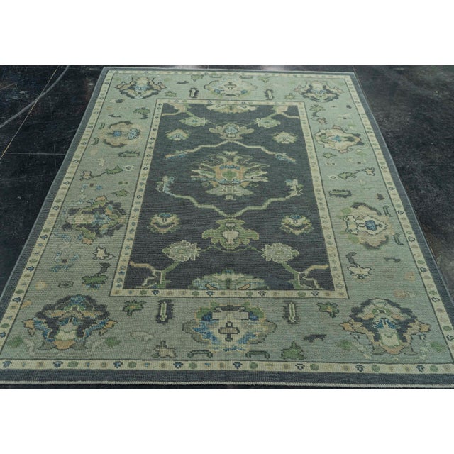 Turkish Oushak Rug 5' x 6'10" #19047 For Sale - Image 4 of 8