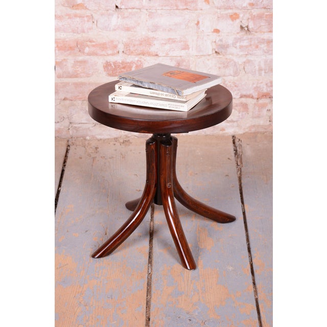 Art Deco Beech Piano Swivel Stool from Thonet, Czech, 1930s For Sale - Image 6 of 10