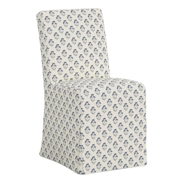Slipcover for Stoffer Home x Cloth & Company for Lindy Slipcover Dining Chair in Francie Floral Blue For Sale