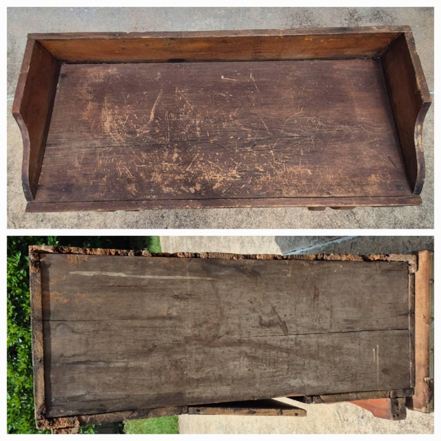 Wood 19th Century Antique Primitive Pine Wash Stand Cabinet Cupboard Rustic Farmhouse For Sale - Image 7 of 12