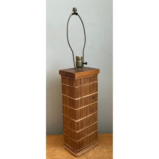 Late 20th Century Vintage Rattan Table Lamp For Sale - Image 5 of 12