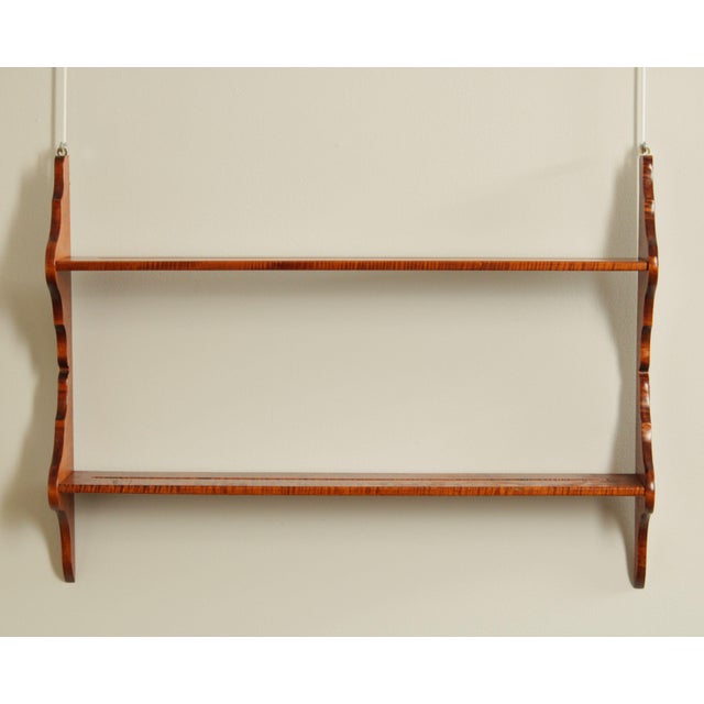 Tiger Maple Custom Crafted Hanging 2 Tier Wall Shelf Chairish