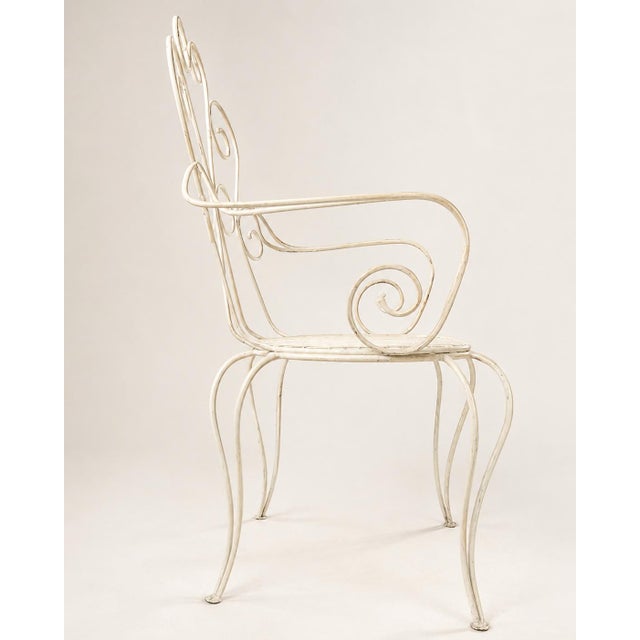 White Wrought Iron Chairs, 1960, Set of 3 For Sale - Image 4 of 5