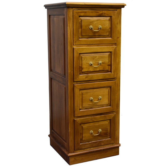 Victorian Legacy 4 Drawer File Cabinet - Light Brown Walnut For Sale - Image 3 of 10