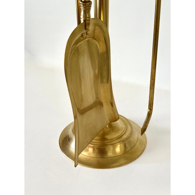 1980s Set of Federal Style Solid Brass Fireplace Piece Tools For Sale - Image 13 of 14