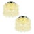 1960s Mid-Century Modern Amber Bubble Glass Ceiling Lights/Flush Mounts by Helena Tynell for Limburg - a Pair For Sale