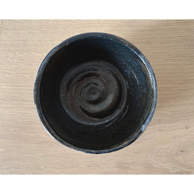 American Studio Pottery Bowl With Abstract Brown Brushwork, New York For Sale - Image 4 of 5