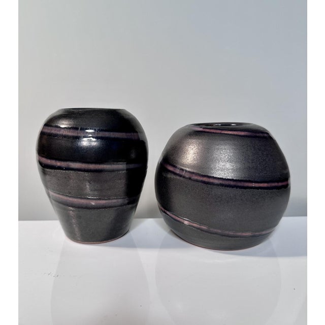 This set of two high-quality studio ceramic art vases was created by the famous ceramist siegfried gramann for the...