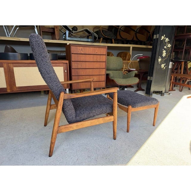 Set of Mid-Century Armchair and Ottoman from Edmund Homa, 1960s For Sale - Image 9 of 15