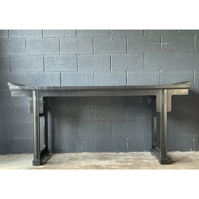 Vintage Boho Baker Pagoda Console Table For Sale - Image 9 of 11