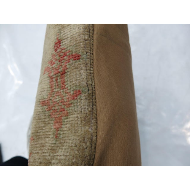 Turkish Modernist Camel Red Rug Pillow For Sale - Image 4 of 5