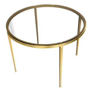 Hollywood Regency Coffee Table in Brass and Glass from Vereinigte Werkstätten München, Germany, 1960s For Sale