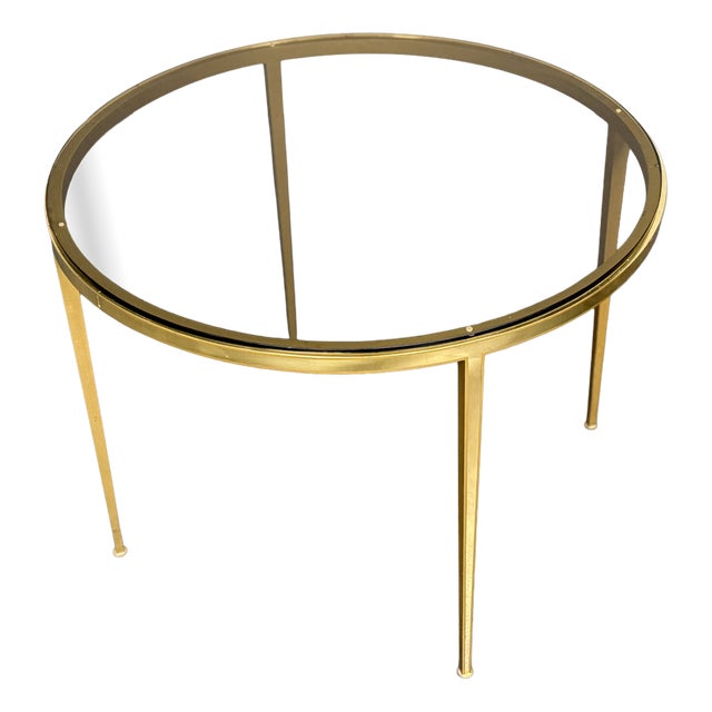 Hollywood Regency Coffee Table in Brass and Glass from Vereinigte Werkstätten München, Germany, 1960s For Sale