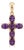 Natural Amethyst Cross Silver Pendant | Purple Gemstone Christian Charm | February Birthstone Faith Necklace For Sale