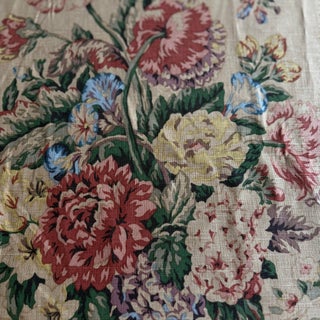“ Victorian Floral” P Kaufmann Screen Printed Cotton Fabric, 10+ Yards For Sale