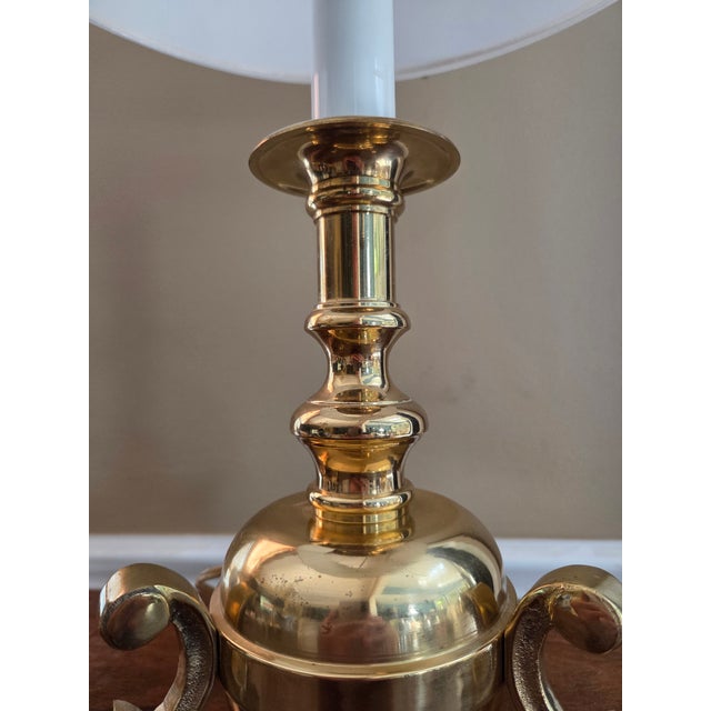 Late 20th Century Sarreid Brass Bouillotte Style Lamp For Sale - Image 11 of 13