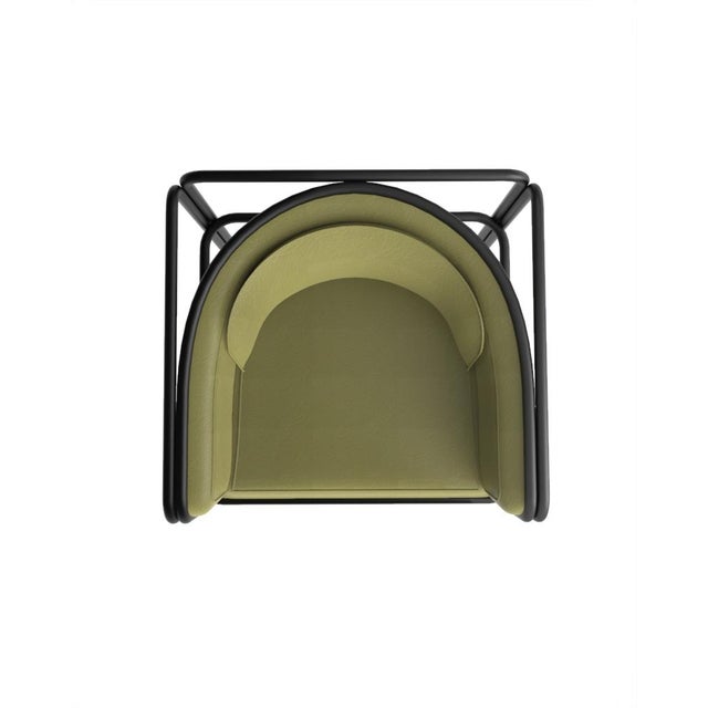 Not Yet Made - Made To Order Collector Az1 Armchair Green Leather and Black Metal by Francesco Zonca For Sale - Image 5 of 6