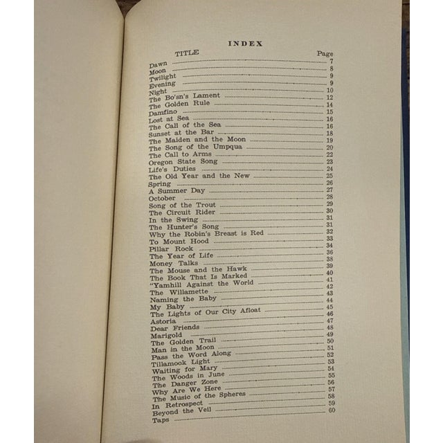 Sunset at the Bar: Poems of Oregon by Judge j.a. Buchanan, 1936 First Edition For Sale - Image 10 of 10