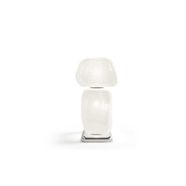 Linde freya tangelder wax, stone, light table lamp in white ii for cassina murano glass meets metal in a collection of...