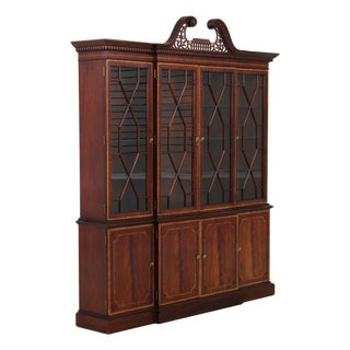Councill Craftsmen Flame Mahogany 4 Door Breakfront Bookcase For Sale