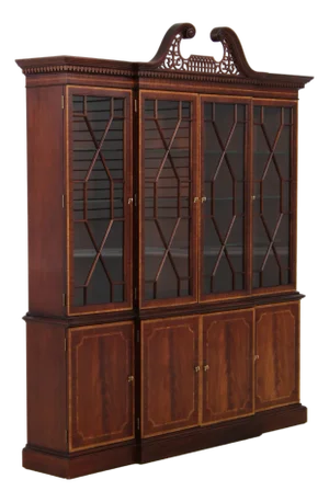 Councill Craftsmen Flame Mahogany 4 Door Breakfront Bookcase