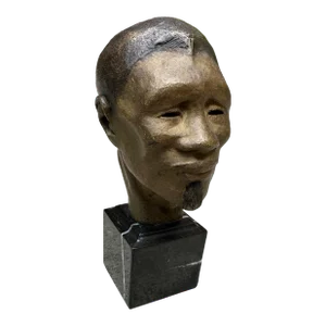 Sculpture Bust of a Man Bronze on Marble Pedestal Signed B. Brooks