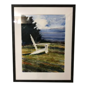 1990s "The Chair" Outdoor Still Life Painting by Steve Hodecker, Framed