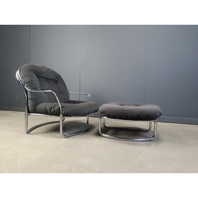 Set of Model 915 Lounge Chair with Ottoman attributed to Carlo De Carli for Cinova, 1970s For Sale - Image 9 of 12