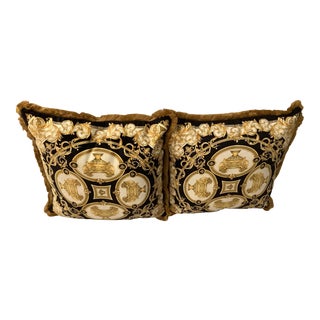 Lion and Urn Versace XL Pillows - a Pair For Sale