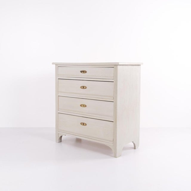 Antique Grey Painted Chest of 4 Drawers, 1890s For Sale - Image 3 of 13
