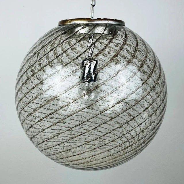 Vintage La Murrina Swirled Murano Glass Pendant Lamp, Italy, 1970s For Sale - Image 13 of 13