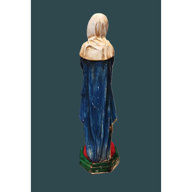 Madonna Dolorosa, Polychrome Wood Sculpture, 1800s, Wood For Sale - Image 4 of 11