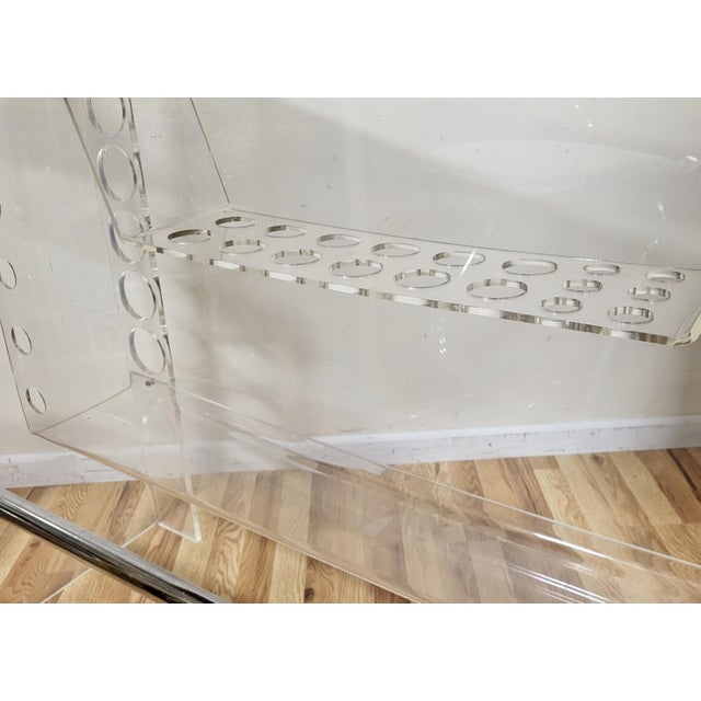 Lucite & Chrome Mid-Century Modern Bar & Pair of Barstool Chairs by Luigi Bardini For Sale - Image 11 of 18