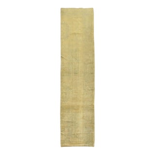 Mid 20th Century Pale Gold Turkish Oushak Runner - 2'7" x 9'11" For Sale