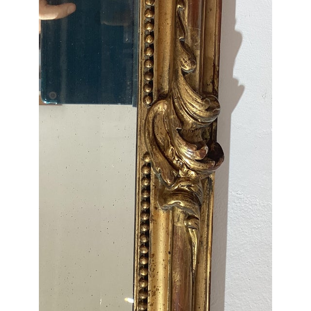 Antique French Gilded Wood Mirror, 1800s For Sale - Image 9 of 15