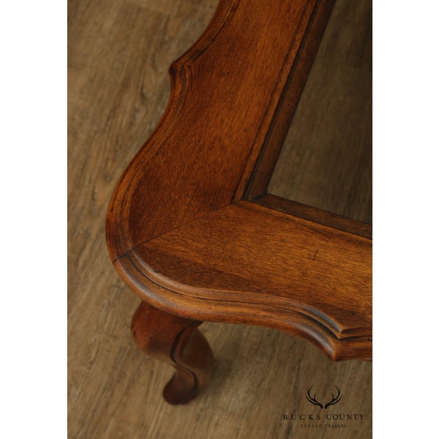 Ethan Allen Country French Solid Maple Square Glass Top Coffee Table