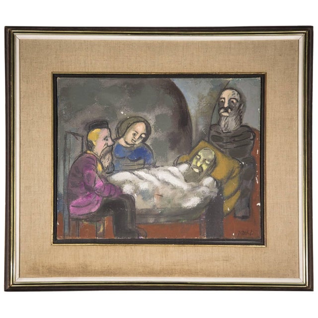 Genre: Avant-Garde Subject: Figures Medium: Oil Surface: Canvas Country: Israel Dimensions: 13.25" x 16.25" Dimensions...