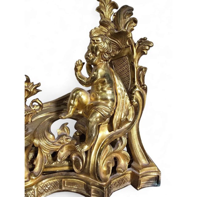 19th Century French Adjustable Gilt Bronze Fireplace Fender, 1860s For Sale - Image 13 of 15