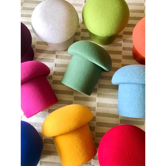 Mushroom Ottoman in Goji Wool For Sale - Image 4 of 11