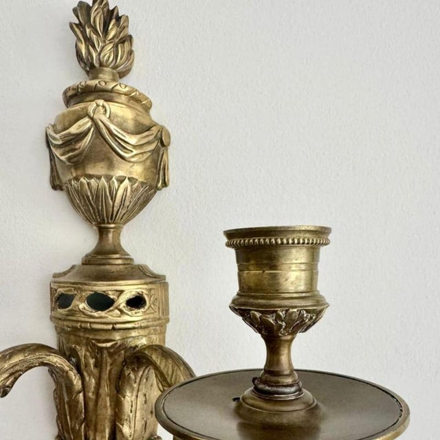 Mid-19th Century Napoleon III Gilt Bronze Candle Sconces, Set of 2 For Sale - Image 6 of 15