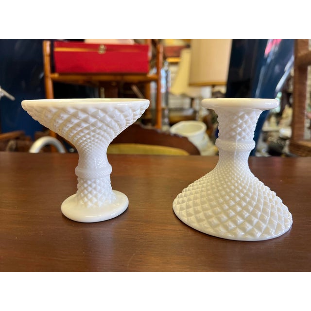 Westmoreland Glass 1960s Milk Glass Candlestick Holders- a Pair For Sale - Image 4 of 4
