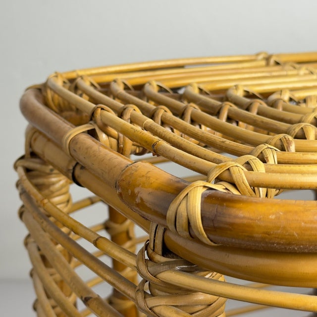 Vintage Rattan Basket, Italy, 1960s For Sale - Image 4 of 18