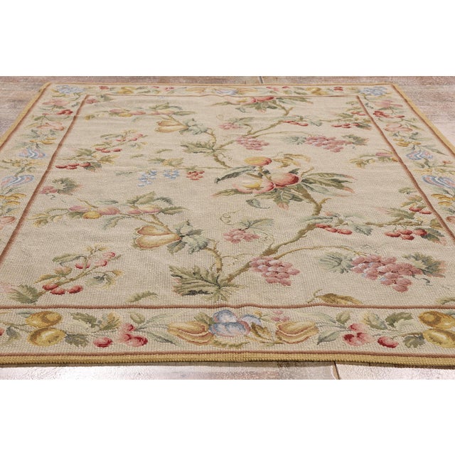 Vintage Chinese Aubusson Needlepoint Rug, 04'10 X 06'10 For Sale - Image 9 of 10