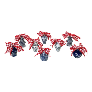 Contemporary Chinoiserie Ginger Jar Christmas Ornaments - Set of 8