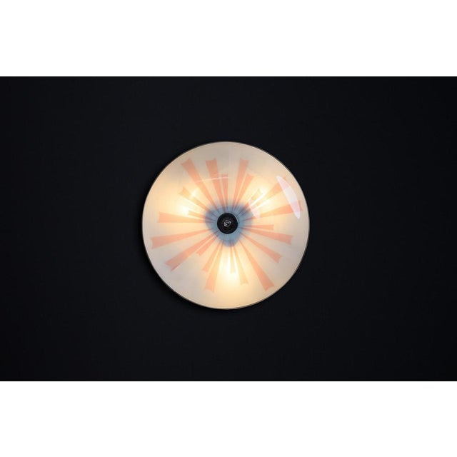 Mid-Century Modern Glass Wall Light, 1958 For Sale - Image 4 of 9