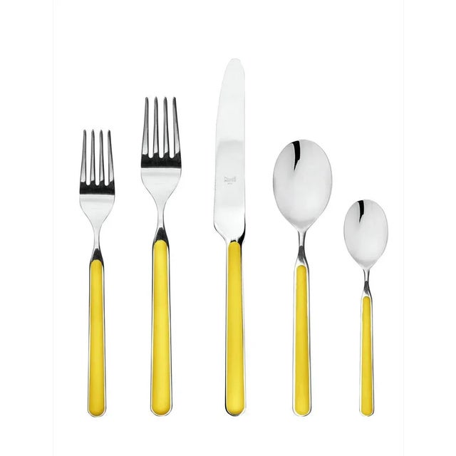 Contemporary Mepra Fantasia 20-Piece Flatware Set, Yellow For Sale - Image 3 of 3
