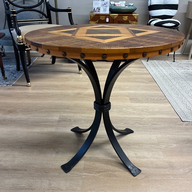 Late 20th Century Western Heritage Ghostwood and Wrought Iron Saloon Side Table For Sale - Image 4 of 5